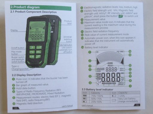 R&D Instruments RD 637, EMF Messger&auml;t, Bedienungsanleitung
