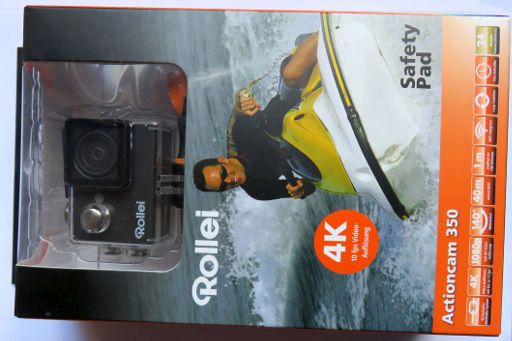 Rollei Actioncam 350, Verpackung, Verpackung mit technischen Daten