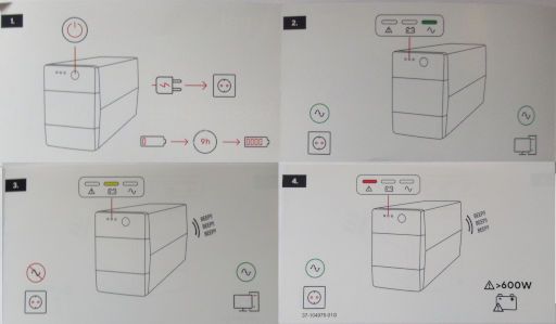 Stromversorgung, Trust Paxxon 1000 VA UPS, Bedienungsanleitung mit Bildern ohne Text