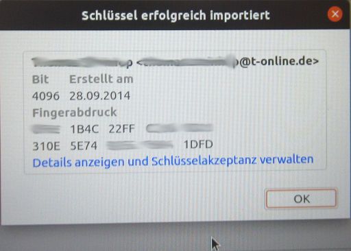 t–online, öffentlicher Schlüssel Thunderbird 78.11.0