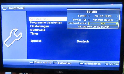 TechniSat HD-S 223 DVR, Satelliten Receiver DVB-S2, Sendersuche ASTRA 19.2 E nur freie Sender