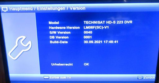 TechniSat HD-S 223 DVR, Satelliten Receiver DVB-S2, Hardware und Software Auslieferung