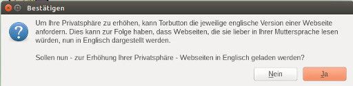 Tor® Browser, Spracheinstellungen