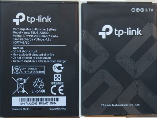 tp-link M7000, 4G LTE mobil Wi-Fi, TBL-71A2000 aufladbare Li-Polymer Batterie