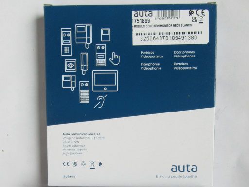 Türsprechanlage mit Video, Auta Neos digital, Verpackung auta 751810 white handset visual tech neos monitor
