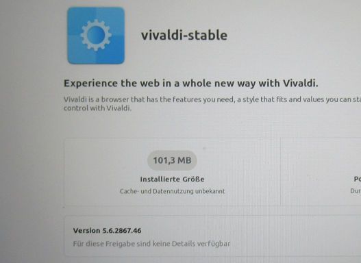 Vivaldi Version 5.6 auf einem ODYS myBook 14 Pro Notebook mit Linux™ Ubuntu® 20.04 LTS 2.0