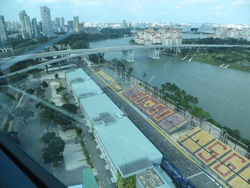 Singapore, Singapore Flyer, Aussicht auf einen Teil der F1® Strecke