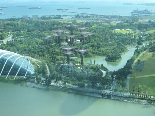 Singapore, Singapore Flyer, Aussicht auf Gardens by the Bay