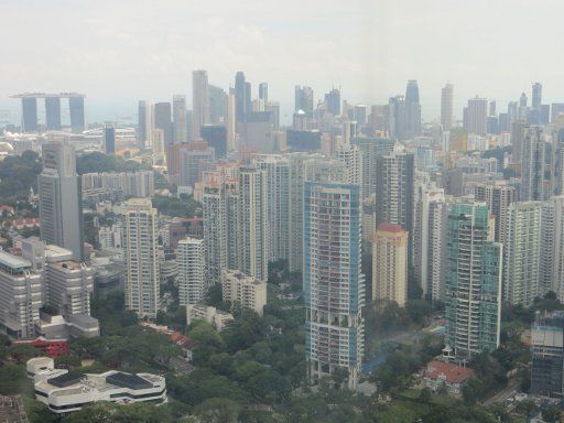 Singapore, ION Sky, Aussicht Richtung Marina Bay