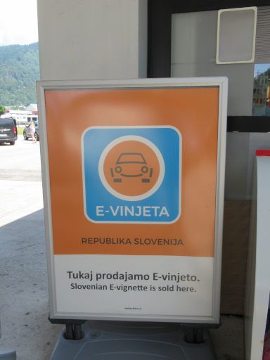 DARS PKW Maut e-Vignette, Slowenien, E-VINJETA Verkauf Autobahnraststätte in Slowenien