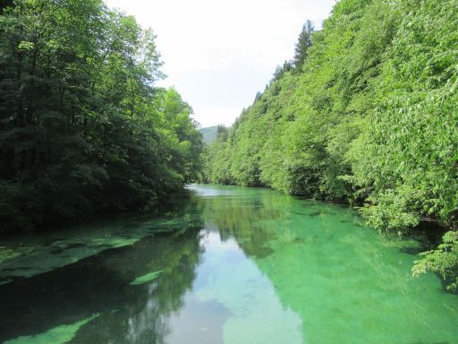 Idrija, Slowenien, Fluss Idrijca Nähe Kobila Staudamm