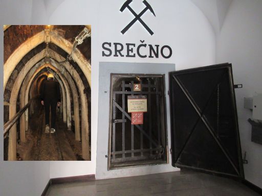 Quecksilberbergwerk Museum, Idrija, Slowenien, Eingang in den Stollen