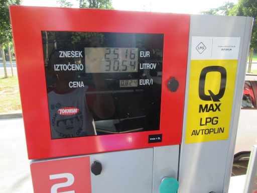 LPG, Autogas Tankstellen, Slowenien, Preis 0,824 € pro Liter im Juni 2025