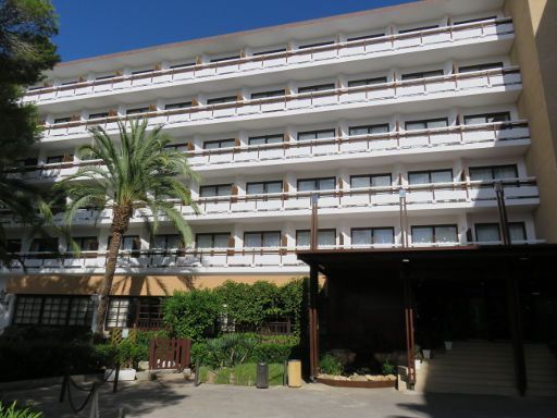 Hotel Bergantín, San Antonio, Ibiza, Spanien, Außenansicht beim Eingang