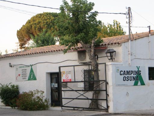 Camping Osuna, Madrid, Spanien, Einfahrt und Büro