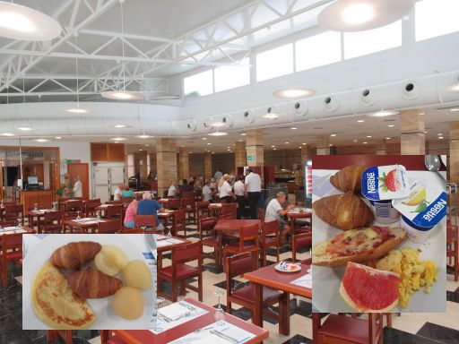Poseidón Palace, Benidorm, Spanien, Frühstücksraum und meine Auswahl vom Buffet