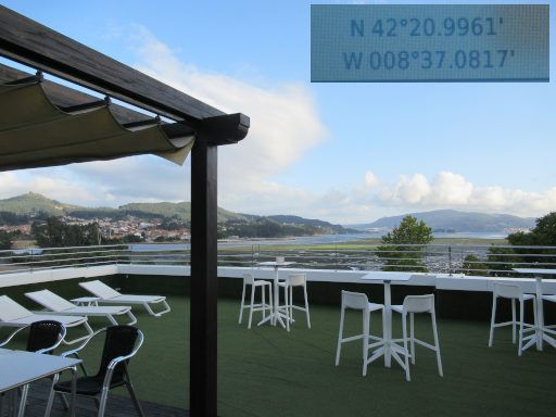 Hotel San Luis, Vilaboa, Spanien, Dachterrasse mit Ausblick zur Bucht
