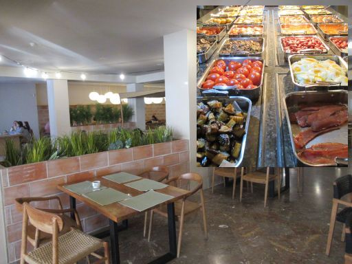 Hotel Tent, Torremolinos, Spanien, ein Teil vom Fr&uuml;hst&uuml;cksbuffet mit britischer Auswahl