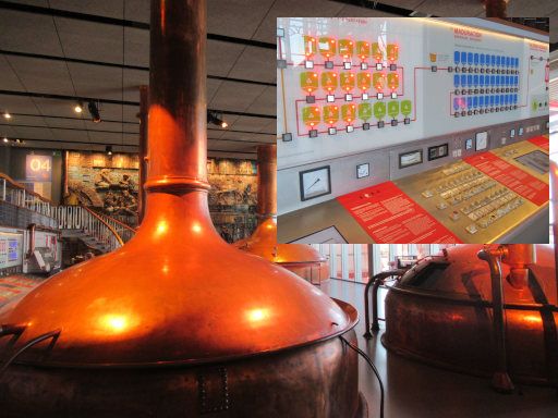 Museo Estrella Galicia, A Coru&ntilde;a, Spanien, alte Brauerei mit Kesseln und Schaltanlagen