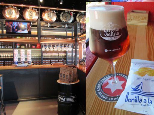 Museo Estrella Galicia, A Coru&ntilde;a, Spanien, Bar und Verk&ouml;stigung dunkles alkoholfreies Bier