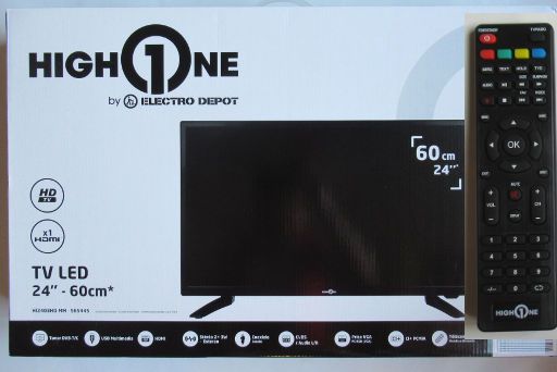 ELECTRO DEPOT, Alcalá de Henares, Spanien, HIGH ONE TV Modell HI2403HD-MM für 89,98 € im August 2020