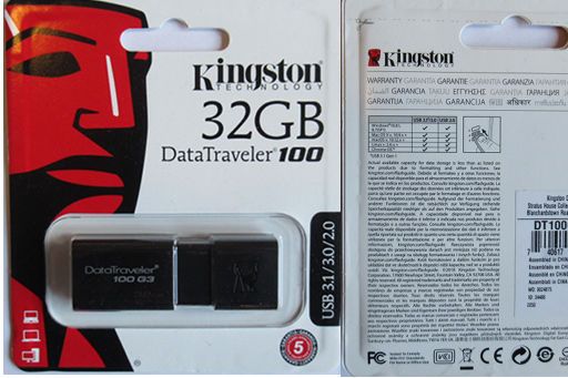 ELECTRO DEPOT, Alcalá de Henares, Spanien, Kingston® Technology 32 GB DataTraveler® 100 G3 USB Speicher Stick USB 3.1 für 4,96 € im Mai 2021