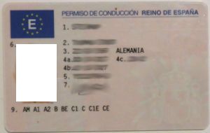 DGT Jefatura de Tráfico, Permiso de conducción Reino de España / Fahrerlaubnis Königreich Spanien