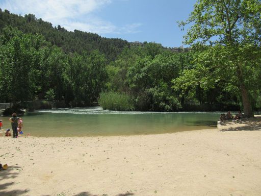 Alcalá del Júcar, Spanien, Strand am Río Júcar