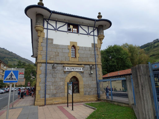 Eisenbahn Museum, Azpeitia, Spanien, ehemaliger Bahnhof und Eingang an der Urola Kalea