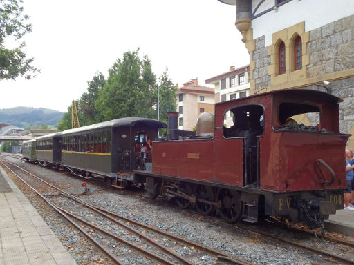 Eisenbahn Museum, Azpeitia, Spanien, Fahrt mit Dampflokomotive