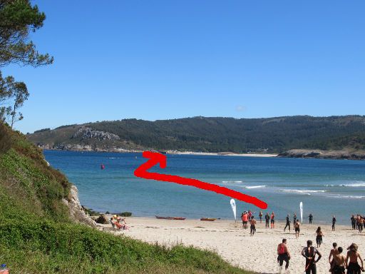 Travesía Costa Balarés 2022, Spanien, Start am Strand mit Blick Richtung Ziel