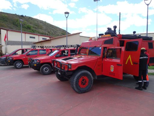 Belorado, Spanien, Expohistórica 2019, UME, Unidad de Emergencias Fahrzeuge