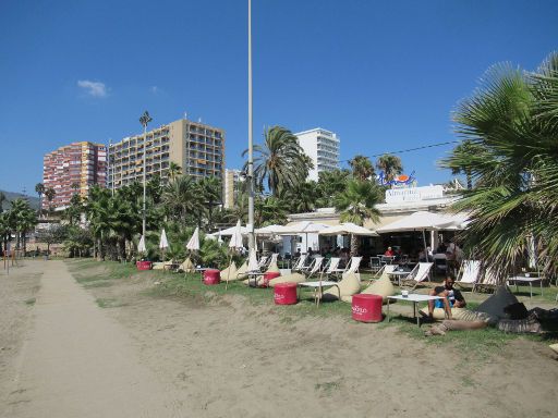 Benalmádena Costa, Spanien, Strandbar am Strand Malapesquera