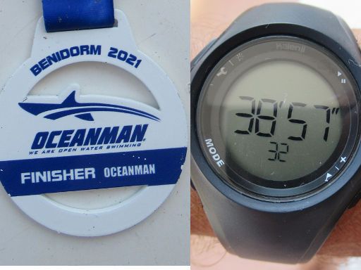 Open water Oceanman® Benidorm 2021, Benidorm, Spanien, Teilnehmern / Finisher Medaille