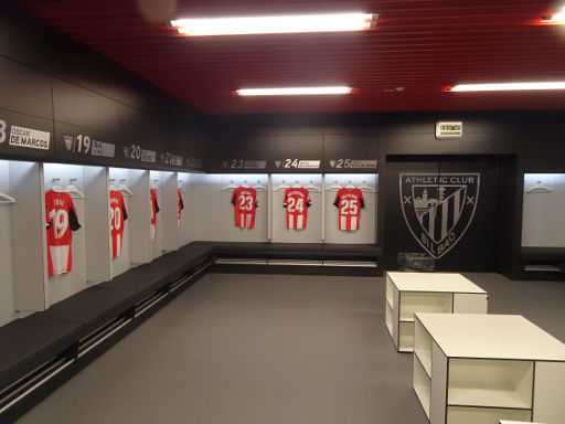 Athletic Club Museum und Stadion Führung, Bilbao, Spanien, Umkleide von Athletic Club