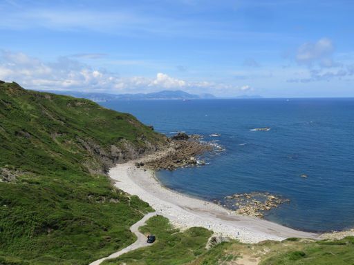 Bilbao Küste, Spanien, steiniger Strand vor Barrika an der Bi-2122