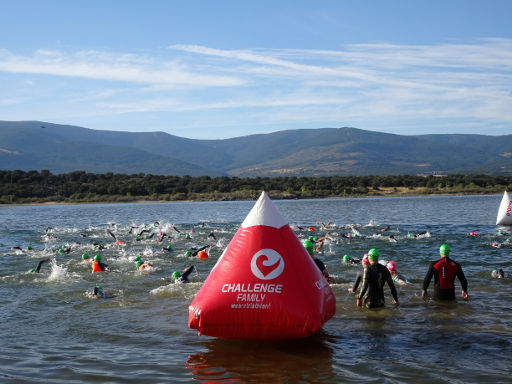 Sailfish - Challenge Family, Schwimmwettbewerb 2018, Buitrago del Lozoya, Spanien, Strecke für 3800 Meter