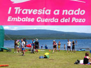 Camping Urbión, Stausee Cuerda del Pozo, Schwimmwettbewerb 2019, Soria, Spanien, Anmeldung, Start und Ziel am Stausee Cuerda del Pozo