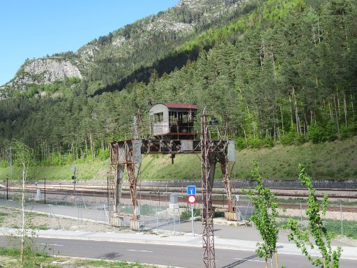 Historischer Bahnhof, Canfranc-Estación, Spanien, Lastenkran