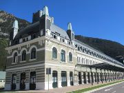 Historischer Bahnhof, Canfranc-Estación, Spanien, Ansicht von Norden