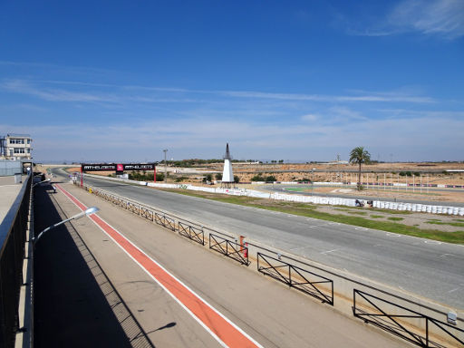 Escuela de conducción MAC, Motorrad Kurs Rennstrecke, Cartagena, Spanien, Blick auf einen Teil der Rennstrecke