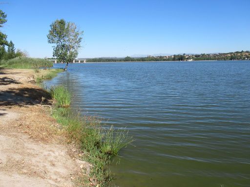 Stausee von Cazalegas, Cazalegas, Spanien, seichtes Ufergebiet