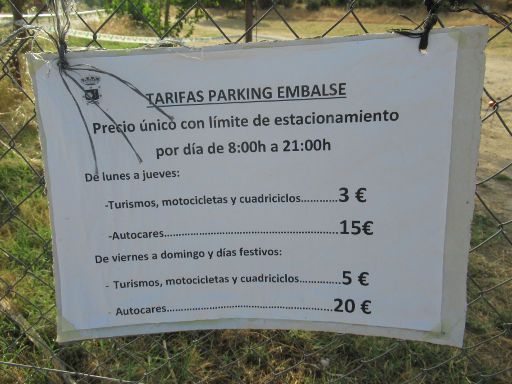 Stausee von Cazalegas, Cazalegas, Spanien, Preise Parkplatz 2020