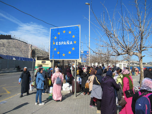 Grenze Ceuta, Spanien – Marokko, Ceuta, Spanien, La frontera del Tarajal