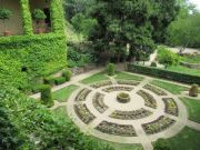 Kloster San Jerónimo und Palast Karl V., Cuacos de Yuste, Spanien, Ausblick auf den Garten