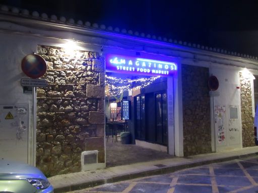 Els Magazinos, Dénia, Spanien, Eingang an der Carrer Senieta, 03700 Dénia