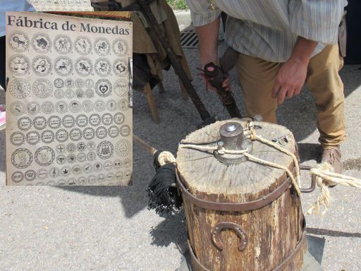 XXV Feria Medieval Mittelalter Markt, El Álamo, Spanien, Münzherstellung