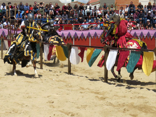 Feria Medieval Mittelalter Ritterturnier, El Álamo, Spanien, Ritter Lanzenkampf