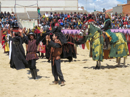 Feria Medieval Mittelalter Ritterturnier, El Álamo, Spanien, Finale mit allen Darstellern