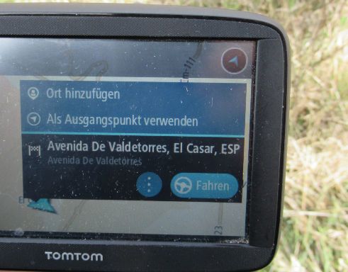 Radioaktivit&auml;t Messstelle, El Casar, Spanien, TomTom Navigationsger&auml;t Adresse Avenida de Valdetorres, El Casar